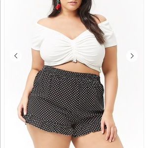 Plus size polka dot shorts